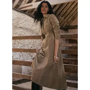 Mint Velvet Brown Corduroy Midi Dress